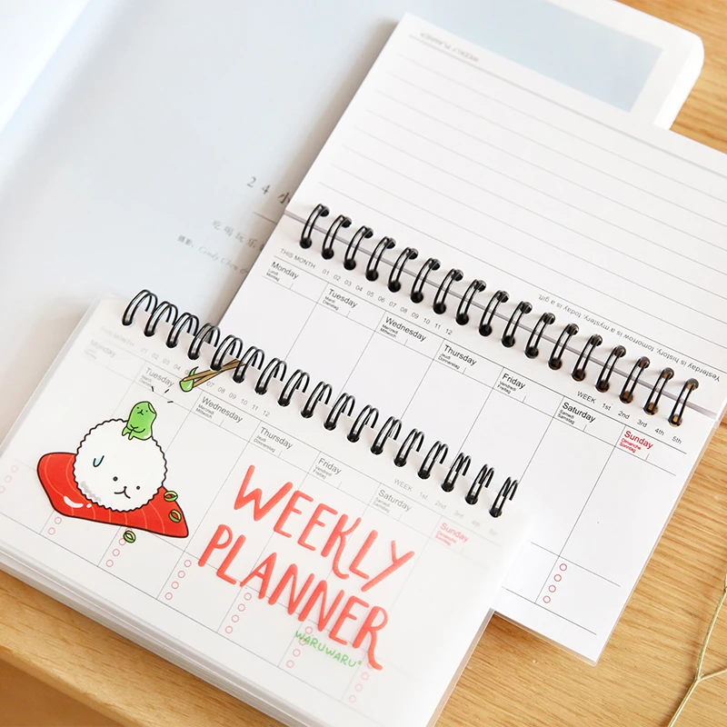 Еженедельник для суши мини блокнот на спирали расписание неделю милые