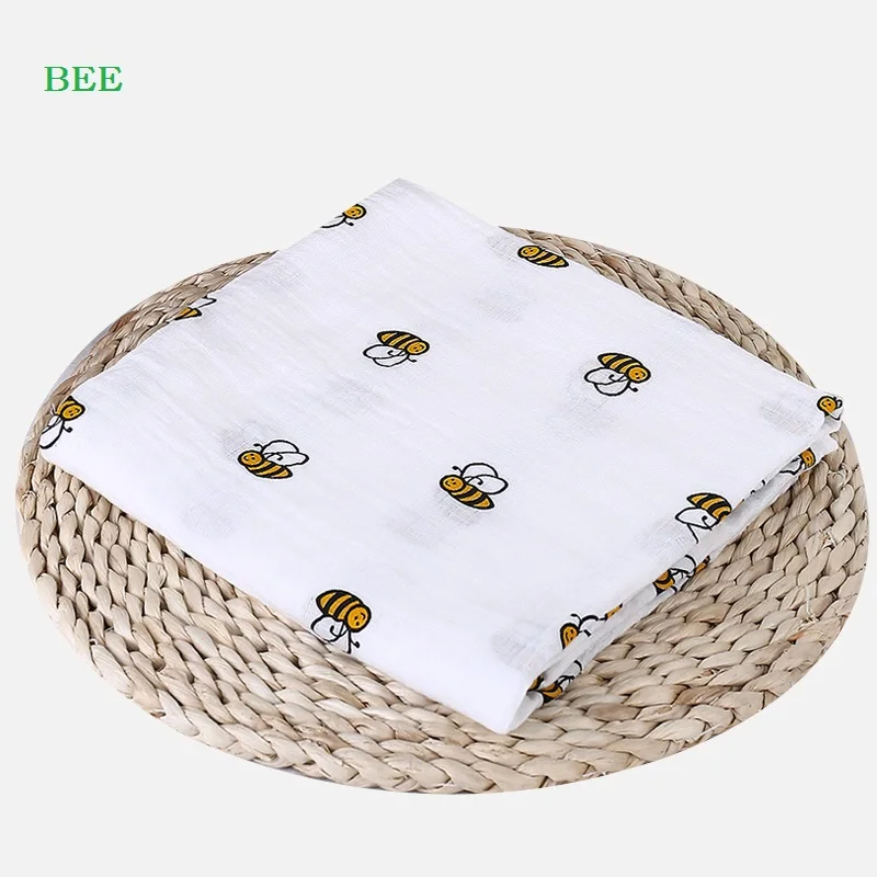 Baby Blanket Muslin Swaddle Wraps Cotton Bamboo Baby Blankets Newborn Bamboo Muslin Blankets 120x120cm Character Kid 