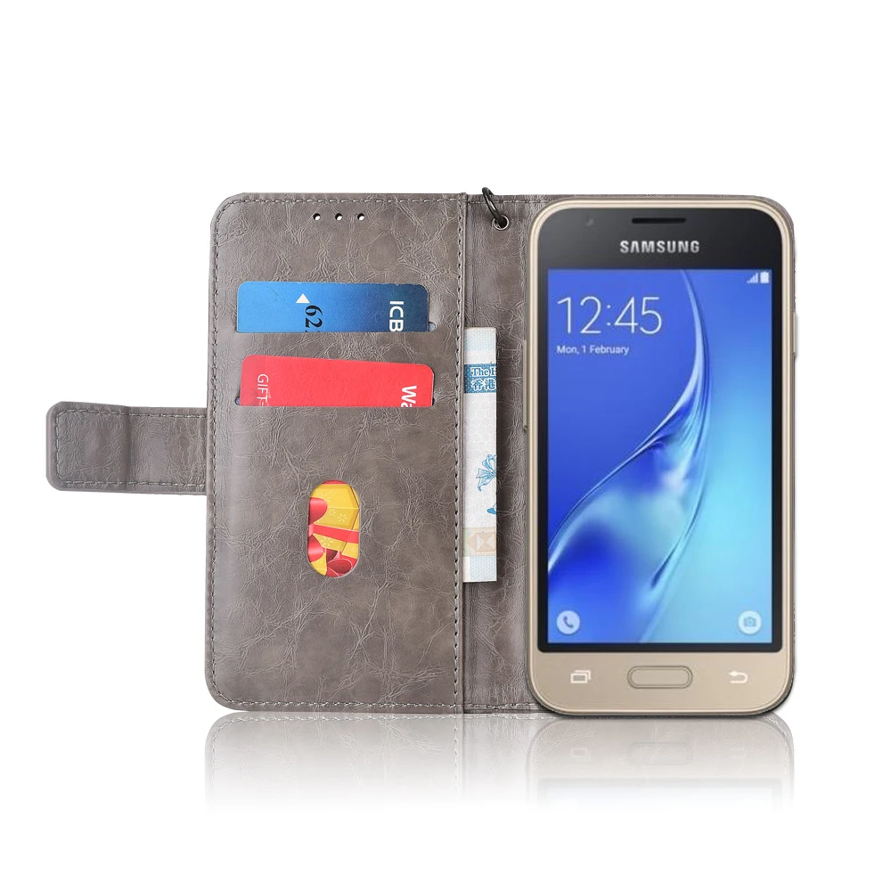 Чехол-бумажник из ТПУ для samsung Galaxy J1 Mini J105 SM-J105H, флип-чехол с ремешком, специальный чехол-книжка из искусственной кожи с тиснением в виде цветов