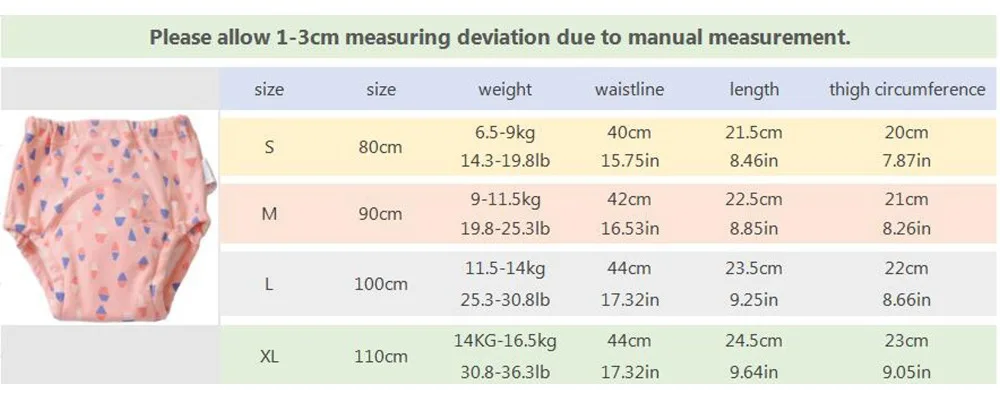 5 шт. моющиеся хлопковые тренировочные штаны для младенцев и детей постарше