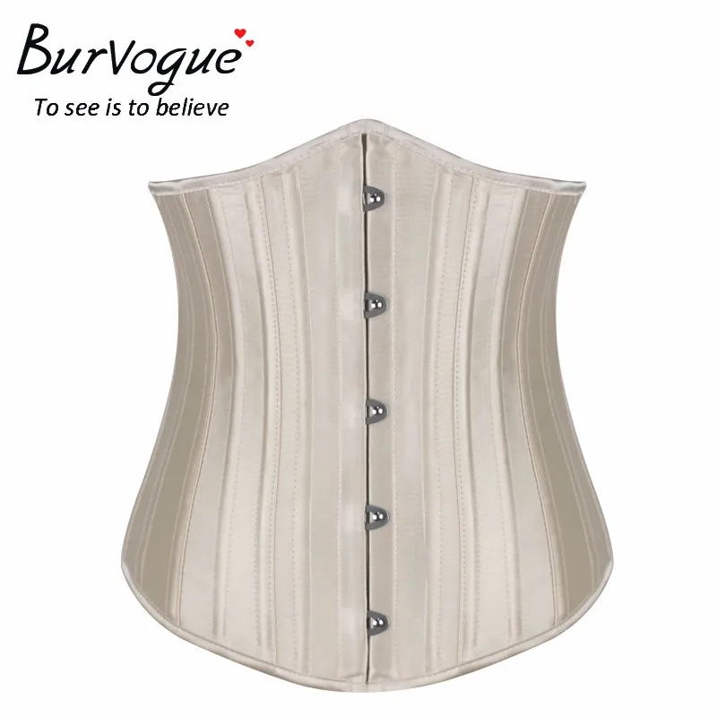 Женский корсет Burvogue сексуальные Сатиновые Корсеты на талии со стальными
