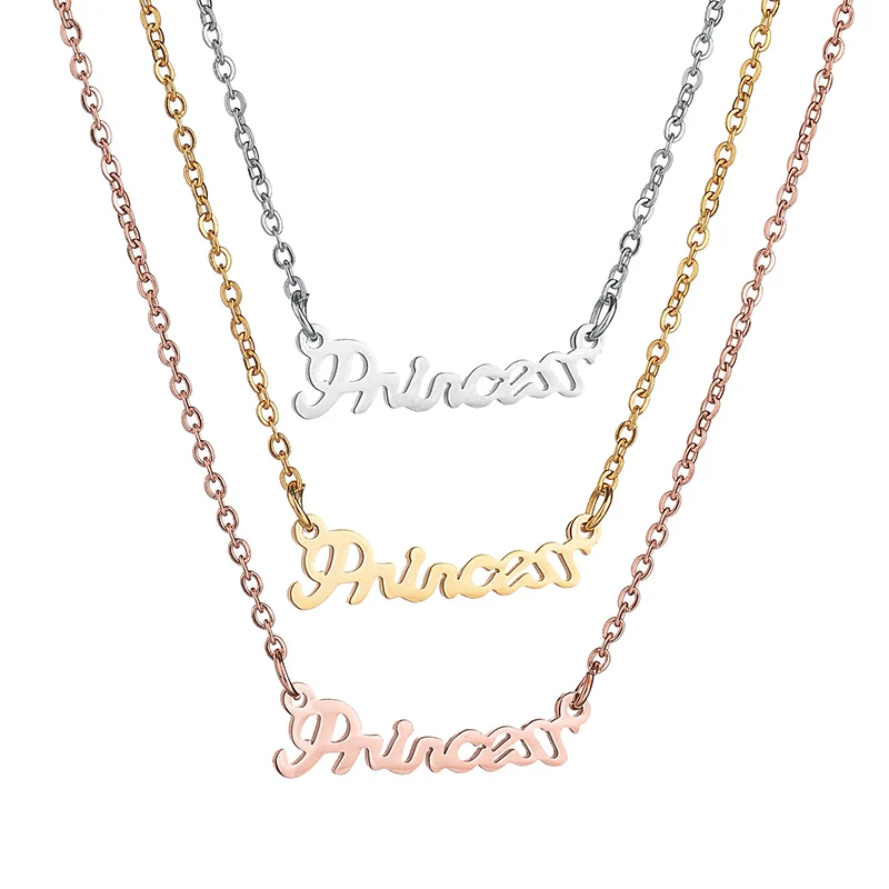 ELSEMODE You Are My Princess Letter Lover Rose Gold длинное ожерелье с подвеской для женщин и