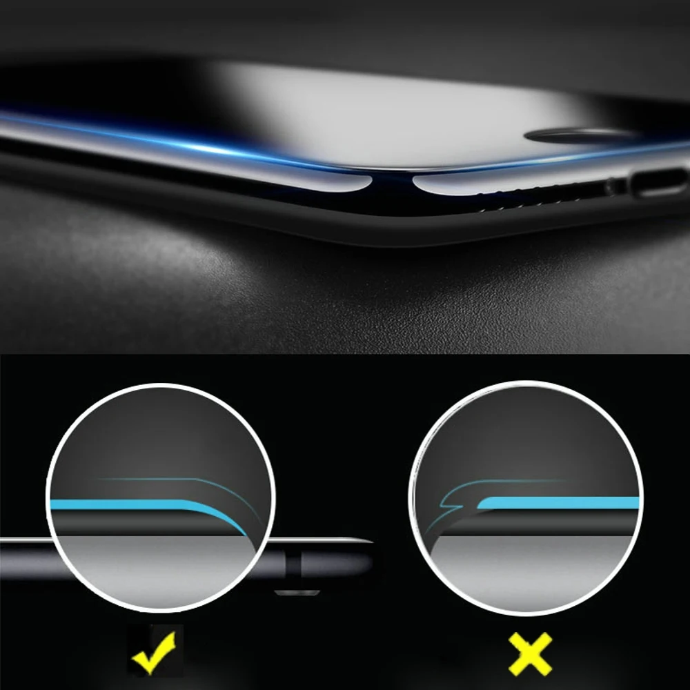 4D закаленное стекло с закругленными изогнутыми краями для iPhone 6 6s 7 Plus 8 X защита