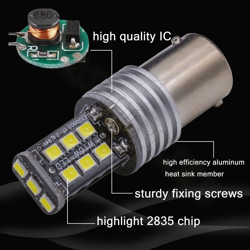 1156 1141 1073 7506 BA15S P21W продвинутая мощность 15 SMD светодиодный лампы для резервного