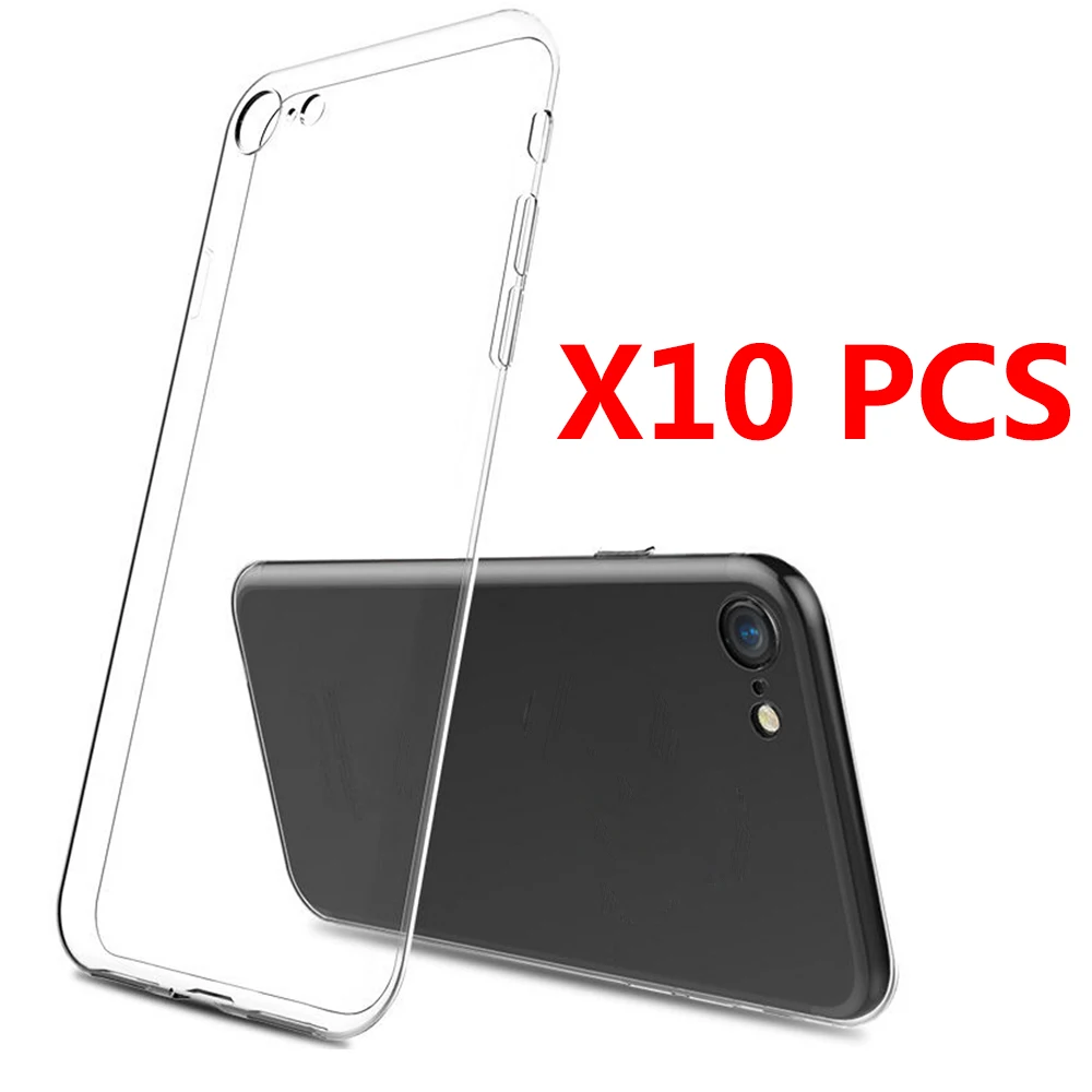 For Apple iPhone 5 6 7 8 Plus X XR XS MAX Soft Silicone Clear TPU Cell Phone Case Back Cover High Quality 1 set 10 Pieces Pack |