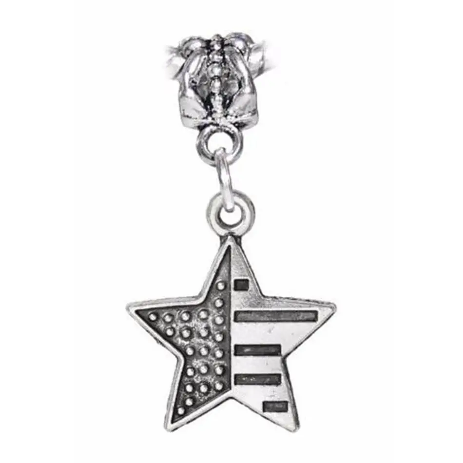 

100Pcs Tibetan Silver Alloy American Flag Star USA Patriotic America Charms Pendants For Jewelry Making Findings 36*20mm A12302