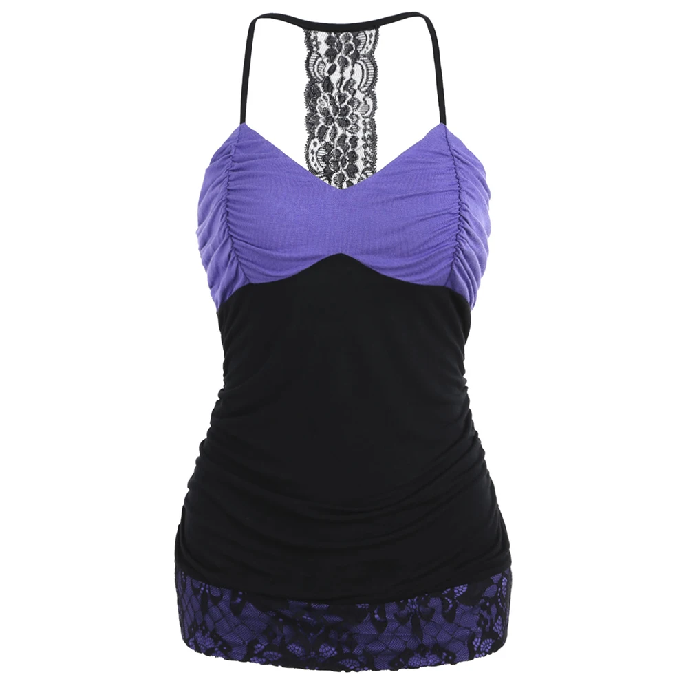 ROSEGAL Hit Color Open Back Slip Топ Лето Новый V-образным Вырезом Без Рукавов Женские