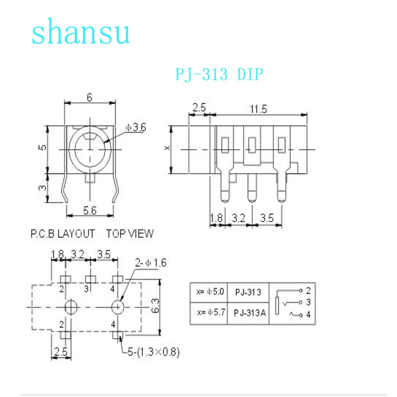 10 шт. розетка для наушников 3 5 мм DIP/SMD PJ313/PJ313D | Обустройство дома