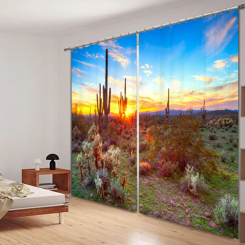 

Desert sunset Mordern 3D Blackout Window Curtains For Living room Bedding room Hotel/Office Curtain Drapes Cortinas para sala