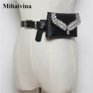 Женская поясная сумка с бриллиантами Mihaivina, роскошная брендовая сумка-кошелек для денег и телефона, 2019