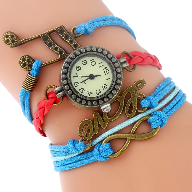 Gnova Платиновые Многослойные паракорды часы браслет очарование музыка мелодия