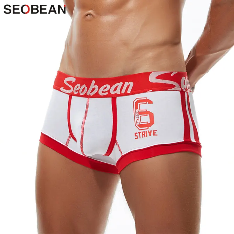Трусы боксеры SEOBEAN мужские с заниженной талией хлопковое нижнее белье дышащие