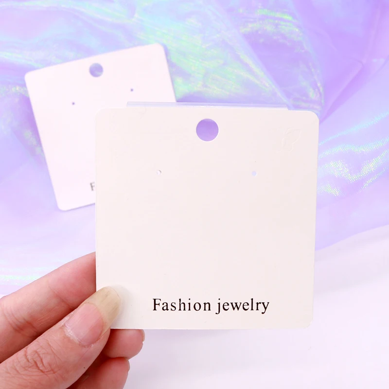 

Thick Plastic Jewelry Packaging Card 200pcs/lot 7*7cm White PVC Paper Jewelry Earrings Display Tag Hanging Cards Accessories
