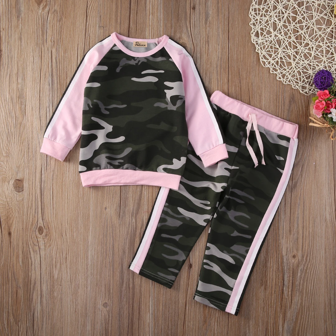 Комплект одежды из 2 предметов для маленьких мальчиков и девочек камуфляжная