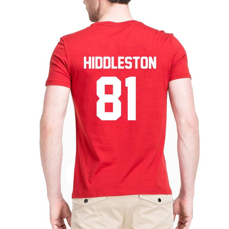 

Футболка Tom Hiddleston, рубашка Hiddleston 81 с буквенным принтом для женщин и мужчин, футболка унисекс, хлопковая Повседневная забавная рубашка