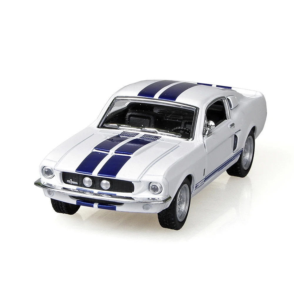 Mustang Shelby GT500 1967 Белый 1/38 модели сплава Литья Под Давлением Металл Вытяните Назад