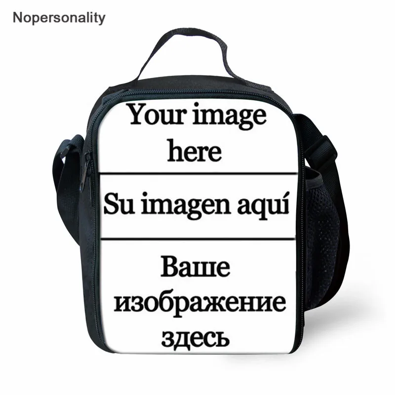 

Nopersonality Insulated Lunch Bag Customize Your Image or Logo Children School Lunchbox Family Picnic Thermal Portable Food Bag
