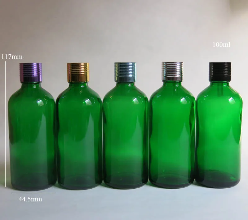 

wholesale 100Pcs/Lot 100ml glass essential oil bottle dropper Essential oil bottle / aromatherapy 100 ml green glass bottles