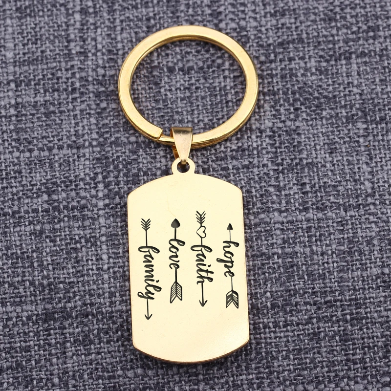 Семейный подарок брелок Вера Надежда Любовь Семья собака бирка подвеска