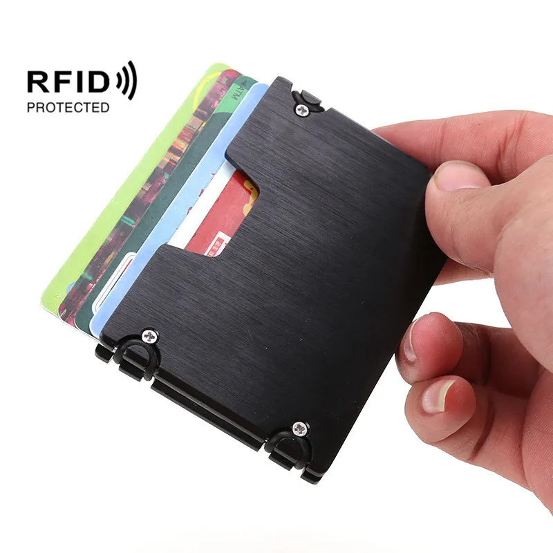 

Quality Aluminum Alloy Credit Card Holder Slim Anti-Theif Travel ID Card Holder Women RFID Blocking Wallet Metal Card Case