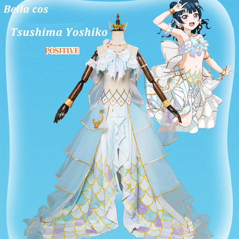 Lovelive Sunshine Русалка Пробуждение цушима йошико/кэнан мацура косплей костюм платье