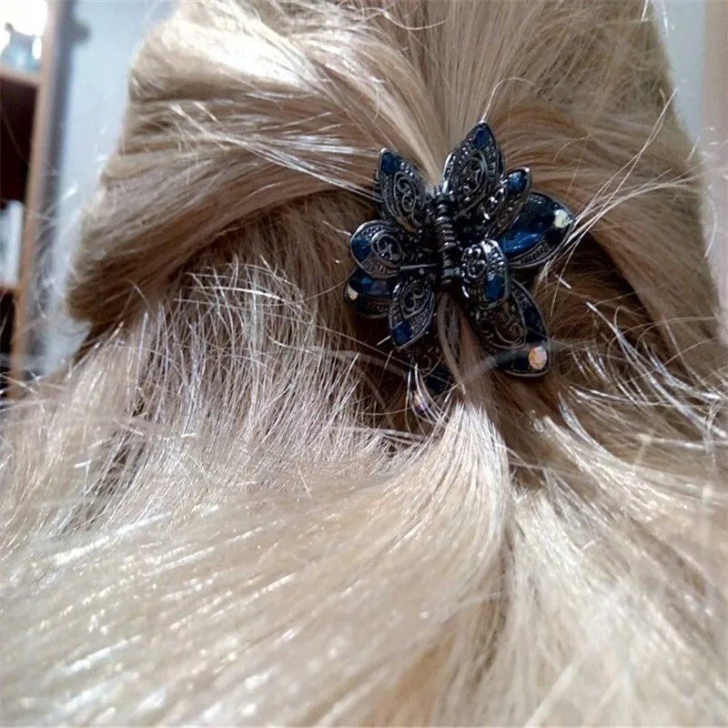 Фото Женская заколка для волос с большим цветком, винтажная Металлическая Заколка-краб, аксессуары для волос на свадьбу №1