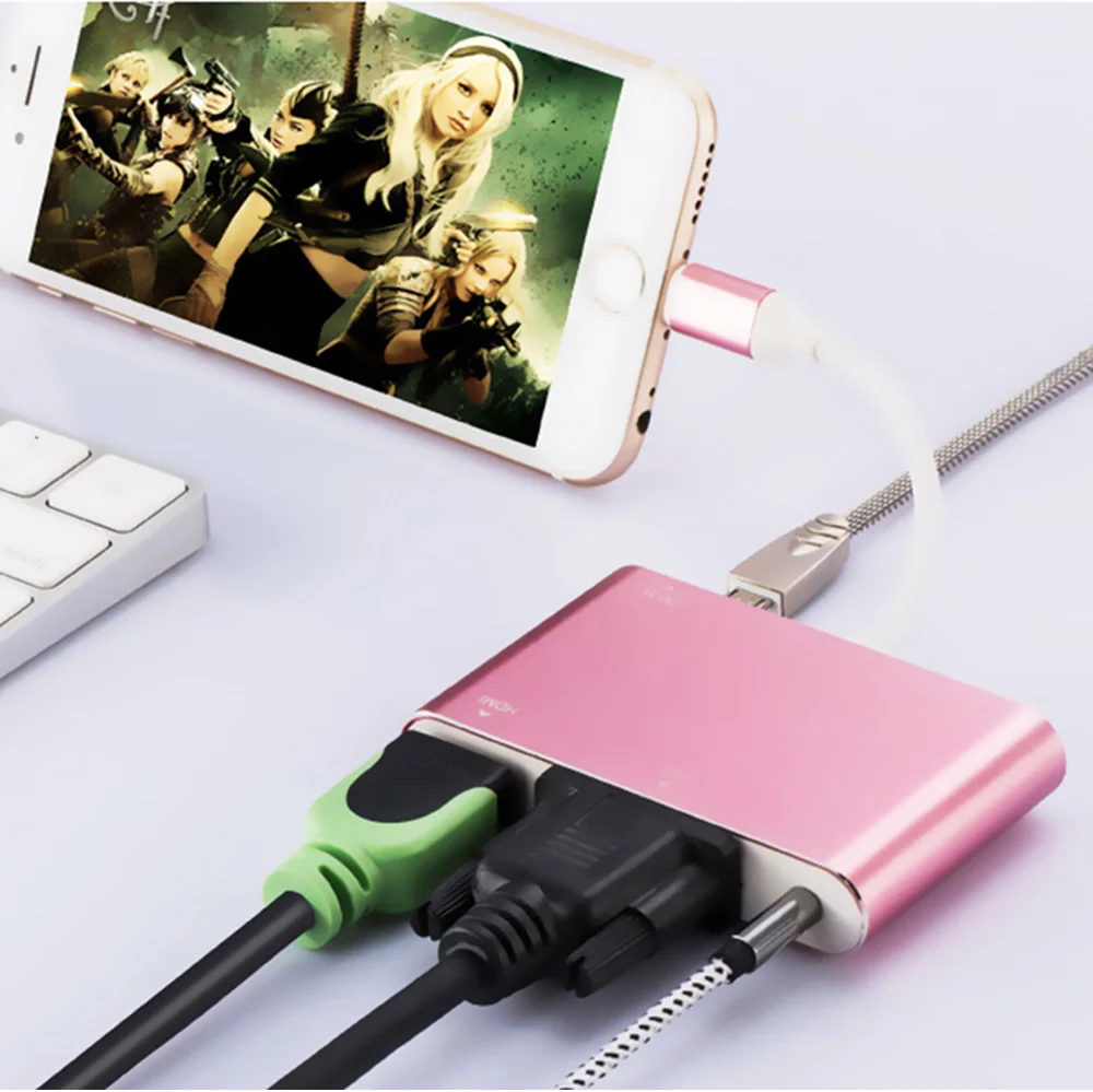 Высокое качество HDMI OTG кабель для Lightning/HDMI, VGA, AV аудио-видео HD адаптер для iPhone 11/X/XS/XR/8 P/8/7 P/6 S iPad Air/iPod