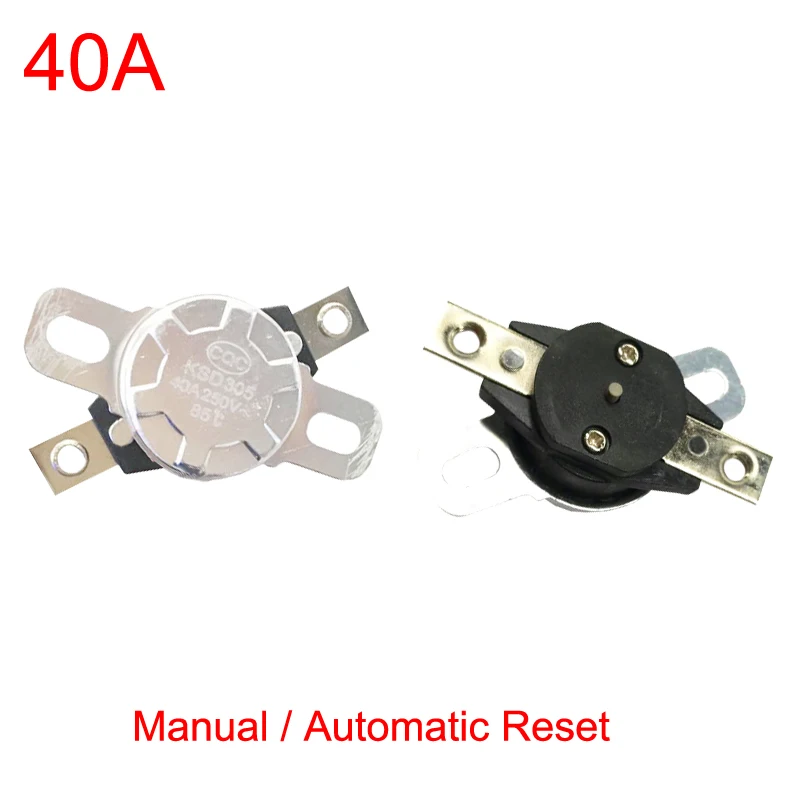 1 шт. 40 45 50 75 95 100 градусов KSD305S 40A 4 фута контактный 4P автоматический сброс