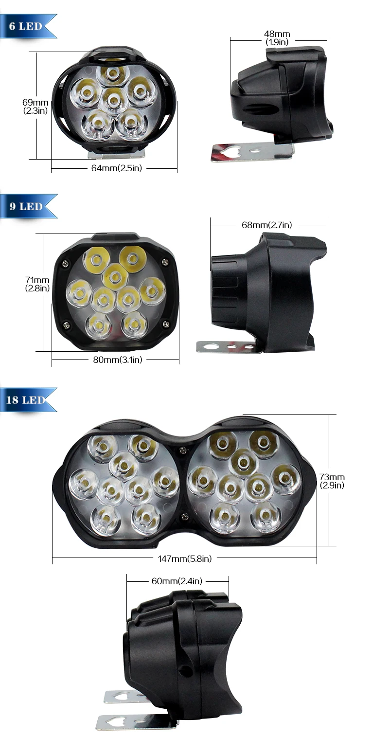 Maxgtrs мотоцикл светодиодные фары Лампа 15 Вт 1500Lm Скутеры туман Spotlight 6500 К Белый DRL мотоцикл Рабочая пятно света 9-85 В
