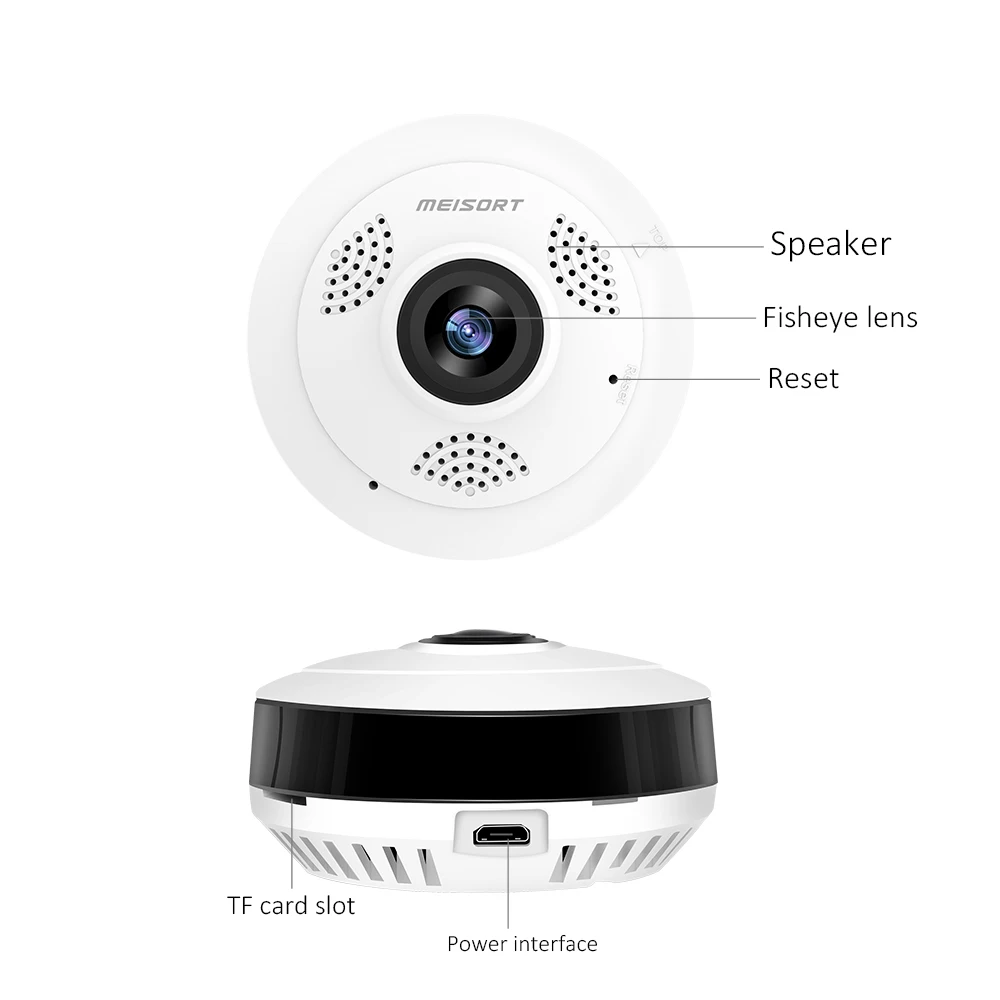 10 шт. Meisort VR13 HD видео IP камера 360 домашней безопасности беспроводной Wi Fi CCTV 1.3MP 960PH