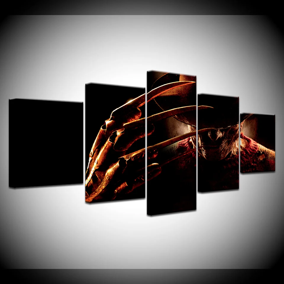 5 панелей &quotКошмар на улице Вязов&quot Фредди картины Wall Art шт. принты Фотографии