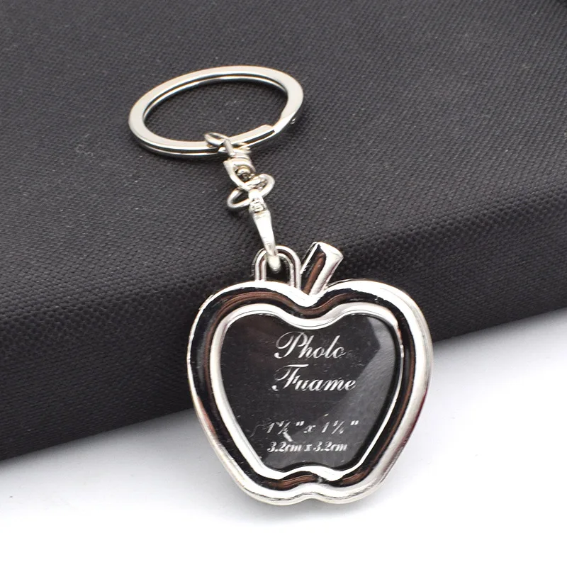 apple shape Valentines Day Gift Personalized Picture Frame Keychain Souvenir Wedding Gifts for Guests Bridesmaid Gift Party Favors Present - Цвет: apple shape