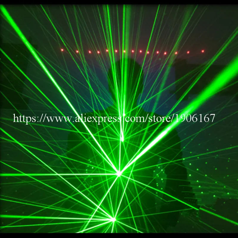 Горячая Распродажа Зеленый лазер мужской светящийся костюм с 12 шт 532nm 100 мВт