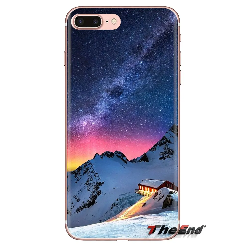 For iPod Touch Apple iPhone 4 4S 5 5S SE 5C 6 6S 7 8 X XR XS Plus MAX Alaska Mountains Night Transparent Soft Cases Covers |