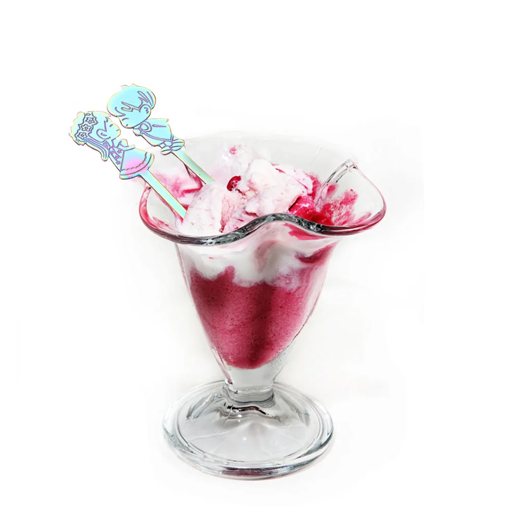 2 шт./компл. Нержавеющая сталь пара десертная кофейная ложка Ice Смешивание крема