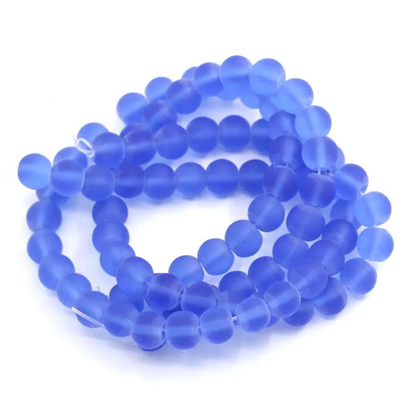 DoreenBeads стеклянные свободные шарики синие матовые диаметр приблизительно 8 мм