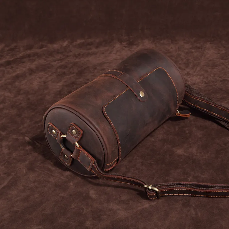coffee Прекрасный уникальный дизайн природных Crazy Horse кожа Для женщин сумка Винтаж Crossbody сумки подлинной кожаный корпус-образный мешок - Цвет: coffee