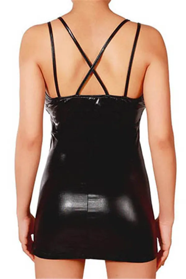 2017 винил платье черный/красный/синий Клубная одежда Искусственная кожа чулки