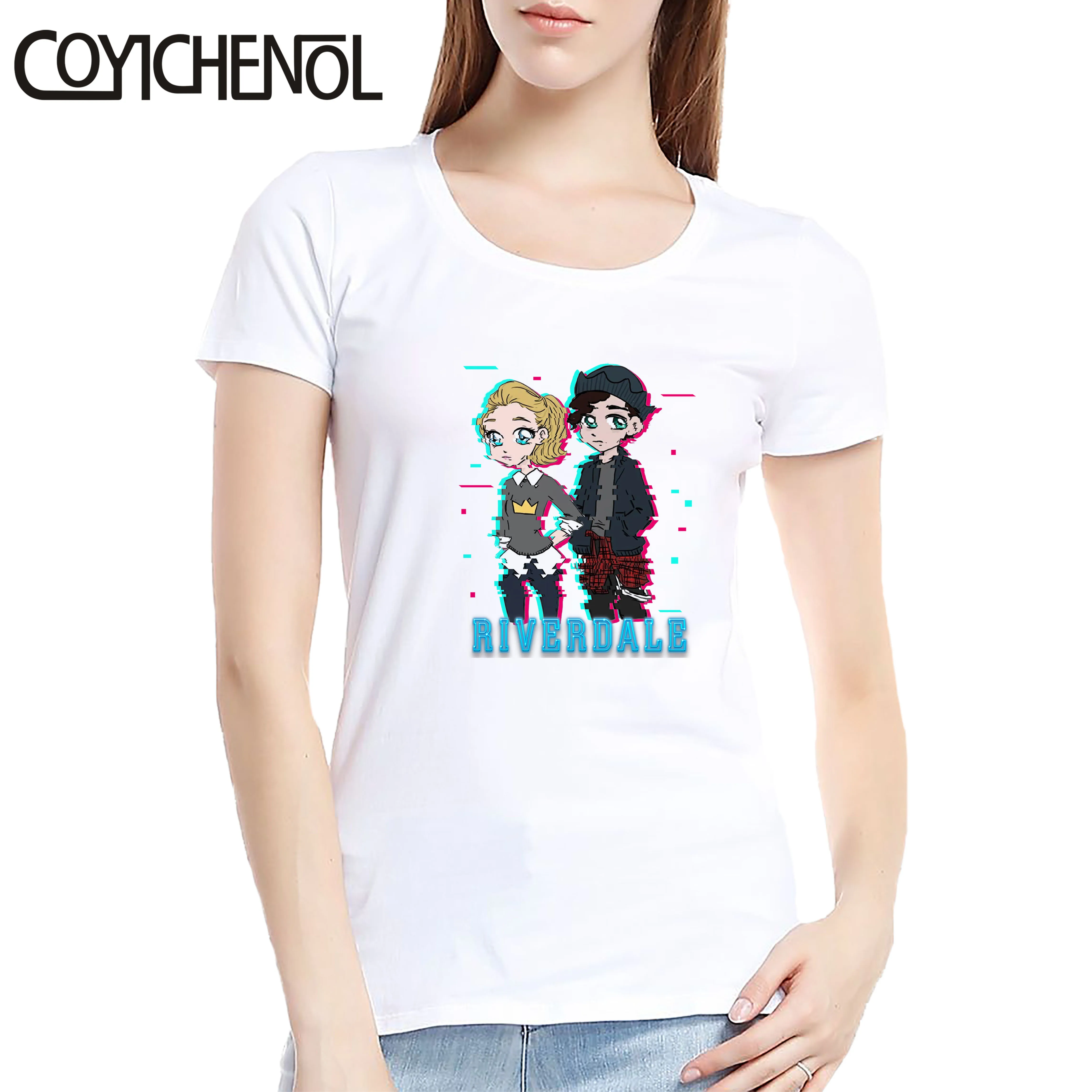 6xl футболка riverdale женские Тупоголовым Футболка с принтом Большие размеры печати