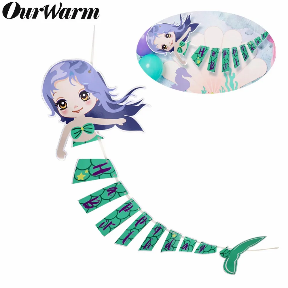 OurWarm 140 см под водой дети мультфильм Русалка гирлянда детский душ День Рождения
