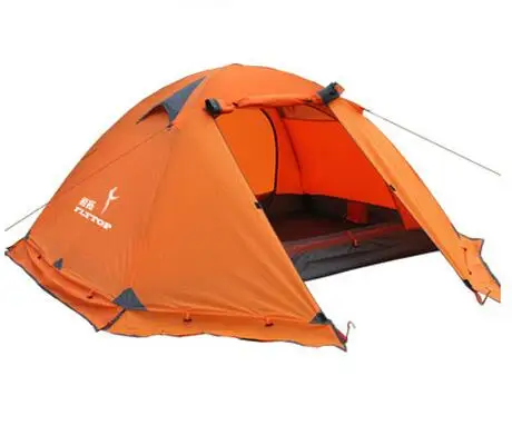 FLYTOP палатка для отдыха на открытом воздухе, 3 человека, 4 сезона, снежная юбка, зимняя пляжная походная палатка, тенда, водонепроницаемые туристические палатки - Цвет: Оранжевый