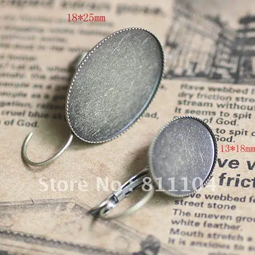 

Free Ship ~ 18x25mm Antique Bronze Copper Blank Oval Tray Base French Earrings 4 Diy Resin Cameo Cabs Jewelry Settings Wholesale