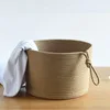 beige 30x30x33CM Корзины для хранения в скандинавском стиле с хлопковой веревкой, тканая корзина для белья и грязной одежды ручной работы, большая детская игрушка, органайзер для мелочей - Цвет: beige 30x30x33CM