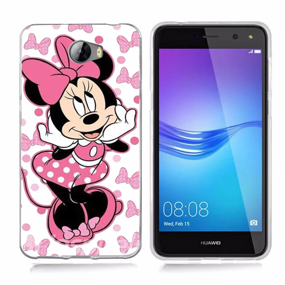For Huawei P9lite/P8 Lite 2016 2017 Y5 II 2 Y5ii / Y6II Compact Cute Minnie Mickey Soft TPU Silicone Pattern Clear Case B102 |