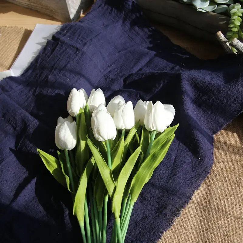 Искусственные тюльпаны цветы искусственная кожа Флорес Para Decora O мини тюльпан для