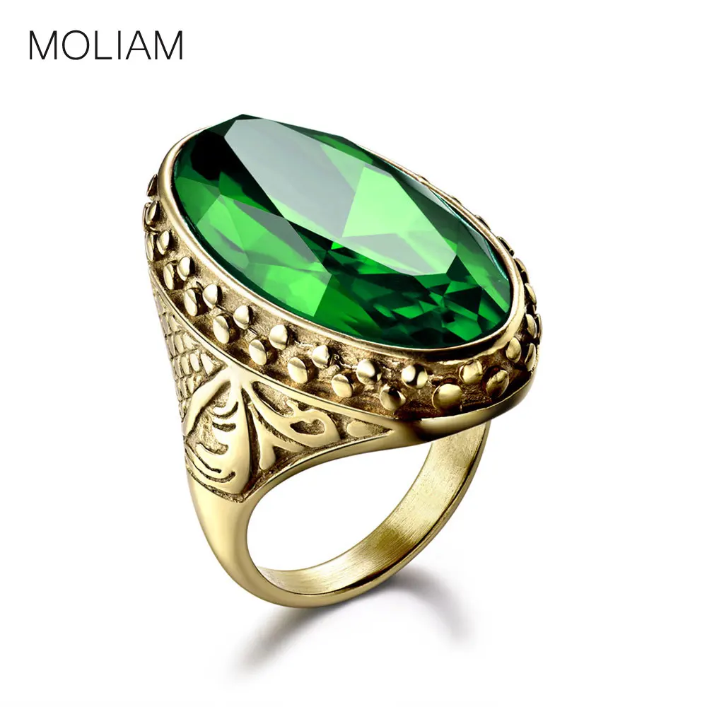 MOLIAM классическое винтажное ретро кольцо золотистого цвета роскошное из