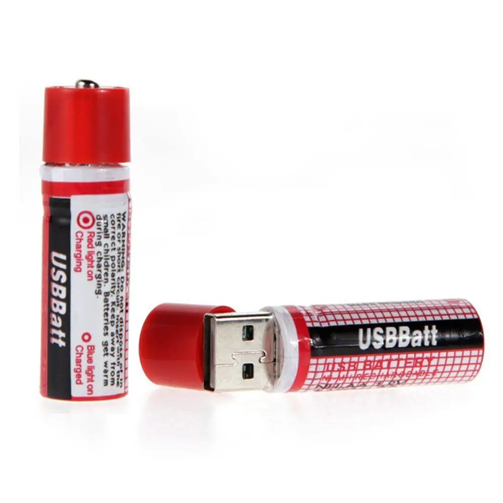 2 шт. USB батарея AA 1 V 1450mAh Ni MH ячеек аккумуляторная батарея|Перезаряжаемые батареи| |