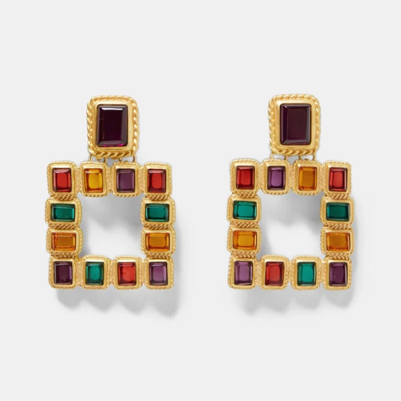 Multicolored 1 Лучшие женские модные серьги в богемном стиле с искусственным жемчугом, стеклянные Висячие серьги для женщин, винтажные Свадебные Висячие массивные серьги, ювелирное изделие, подарок - Окраска металла: Multicolored 1