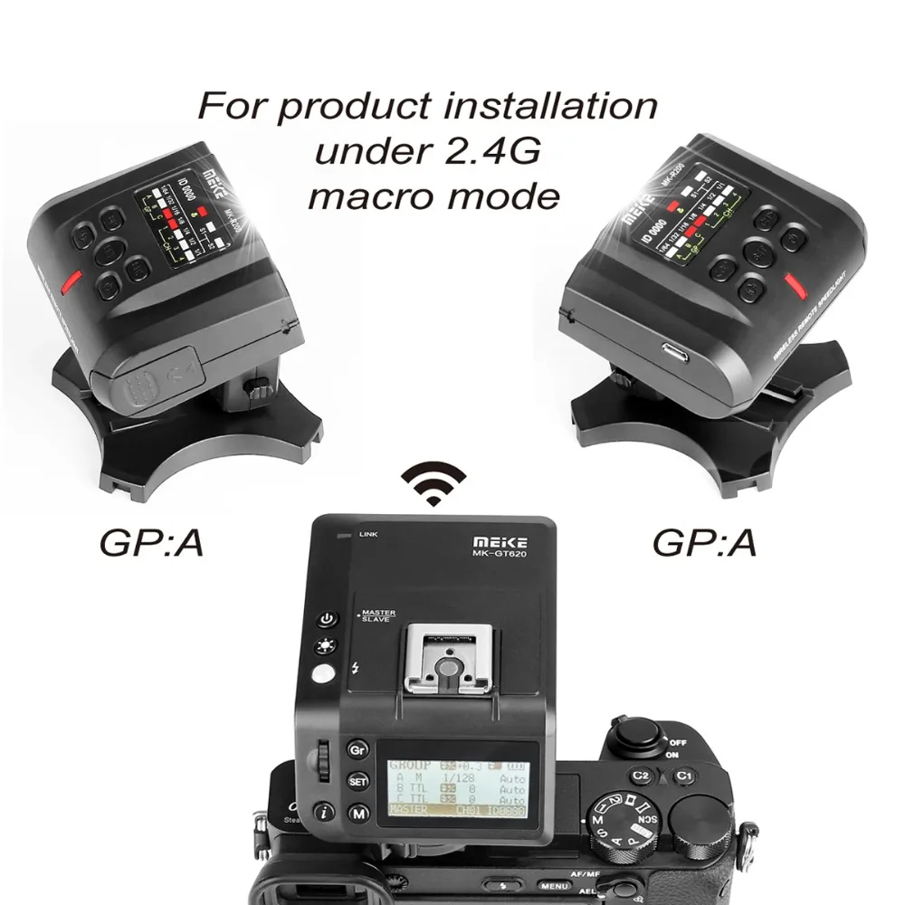 Meike MK-GT620 2,4 ГГц беспроводной Горячий башмак Flash Trigger Комплект передатчик приемник для цифровых зеркальных камер sony