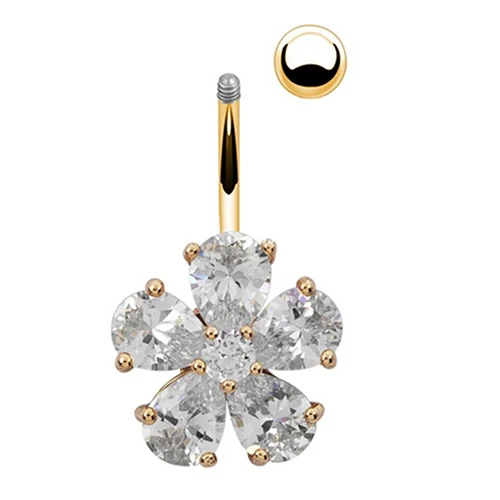 Горячее предложение Брендовое кольцо для пирсинга пупка с кубическим цирконием